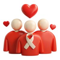 Group of People with Hearts and a Ribbon png