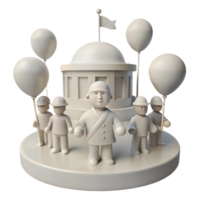 Group of People Standing in Front of a Building with Balloons png