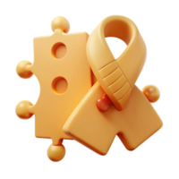 Puzzle Piece and Ribbon Symbol of Support and Unity png