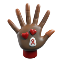 Hand with Hearts and Red Ribbon png