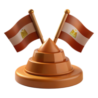 Two Flags on a Stand with a Golden Base png