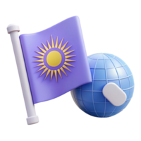 Global Unity Flag with Sun Symbol and Globe png