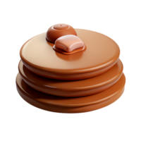 Stack of Caramel Discs with Caramel Topping png