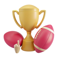 Trophy and Footballs A Celebration of Sports png