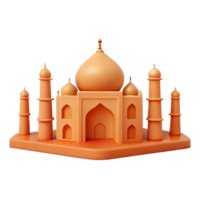 3D Model of a Famous Architectural Structure with a Dome and Minarets png