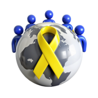 Global Unity and Support A Yellow Ribbon Symbol png