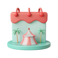 Calendar Reminder Fun Event with Tent and Palm Trees png