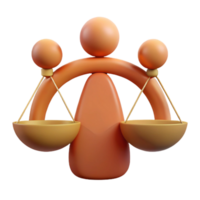 3D Render of a Balance Scale with Orange and Yellow Colors png