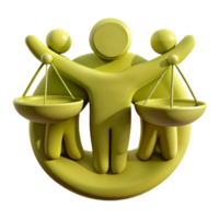 Justice, Equality, and Balance A 3D Representation png