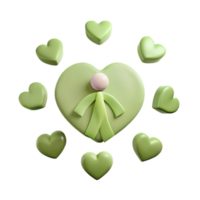 Green Heart with a Person and Ribbon png