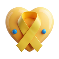 Yellow Ribbon Wrapped Around a Heart png