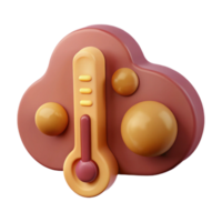 3D Render of a Thermometer Inside a Cloud png