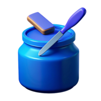 Blue Jar with Knife and Rectangular Object png
