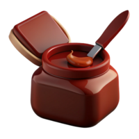 Chocolate Spread in a Jar with a Spatula png