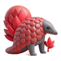 3D Render of a Scaly Animal with Pink and Gray Colors png