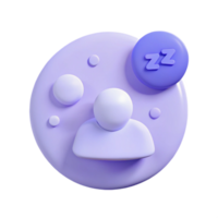 3D Sleep Icon User Avatar with Zzz Symbol png