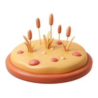 3D Rendered Scene with Tall Grass and Round Platform png