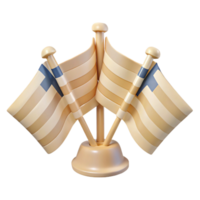 3D Render of Three Flags on a Stand png