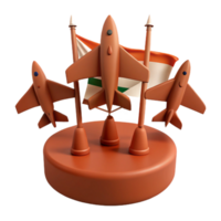 3D Render of Three Toy Airplanes with a Flag png