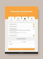 Professional frequently asked question or faq page web interface design with contact form vector