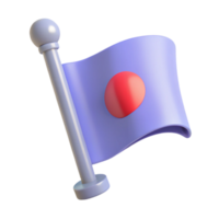 3D Render of a Flag with a Red Circle png