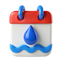 Calendar Icon with Water Drop and Waves png