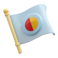 3D Rendered Flag with Circular Design in Red and Yellow png