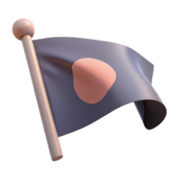 3D Render of a Flag with a Circle png