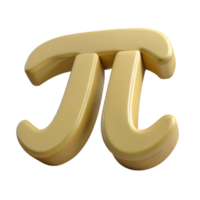 Golden Pi Symbol 3D Render of the Mathematical Constant png