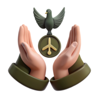 Peace Symbol, Dove, Hands, 3D Render png