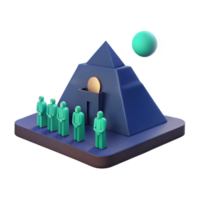 Pyramid Structure with People and Circle png