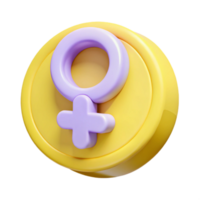3D Render of Female Symbol in Circle png