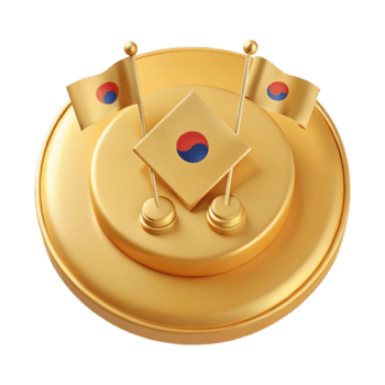 ouro pódio com sul coreano bandeiras png