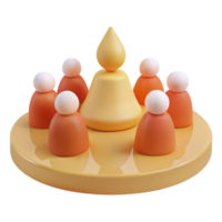 3D Illustration of Group of People Around a Central Figure png