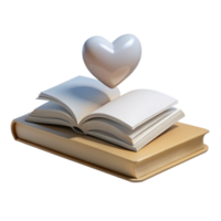 Open Book with Heart Symbol png