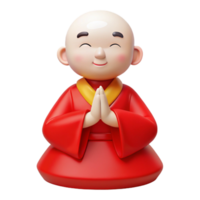 Smiling Monk 3D Render png