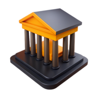 3D Model of a Classic Building with Columns png