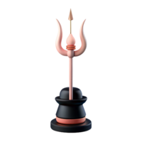 3D Render of a Pink Trishul on a Black Stand png