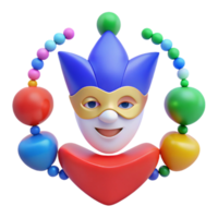 Smiling Jester with Colorful Beads png
