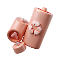 Recycle Battery Illustration with 3D Design png