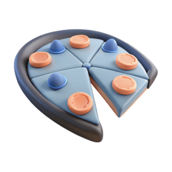 3d rendido pizza fatia com coberturas png