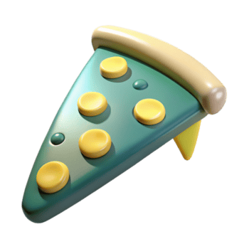 3d render do uma pizza fatia com coberturas png