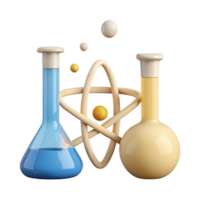 Atom Model with Beaker and Flask png