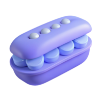 Purple 3D Rendered Object with Rounded Shapes and Circular Indents png
