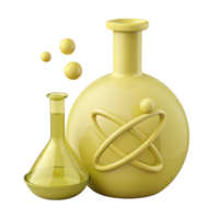 Chemistry Lab Equipment Beaker and Flask with Atom Symbol png