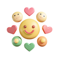 Smiling Emoji with Hearts and Smiley Faces png