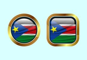 Glossy flag button of South Sudan, High quality web button design vector