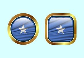 Glossy flag button of Somalia, High quality web button design vector