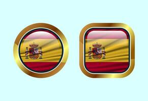 Glossy flag button of Spain, High quality web button design vector
