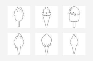 Ice Cream One Line Art Illustration on White Background Modern Artwork for Digital Use vector